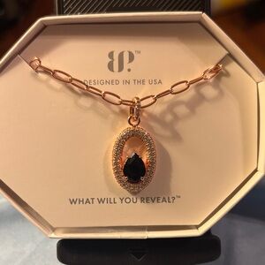 Undeniably You Rose Gold and Black Pendant Necklace